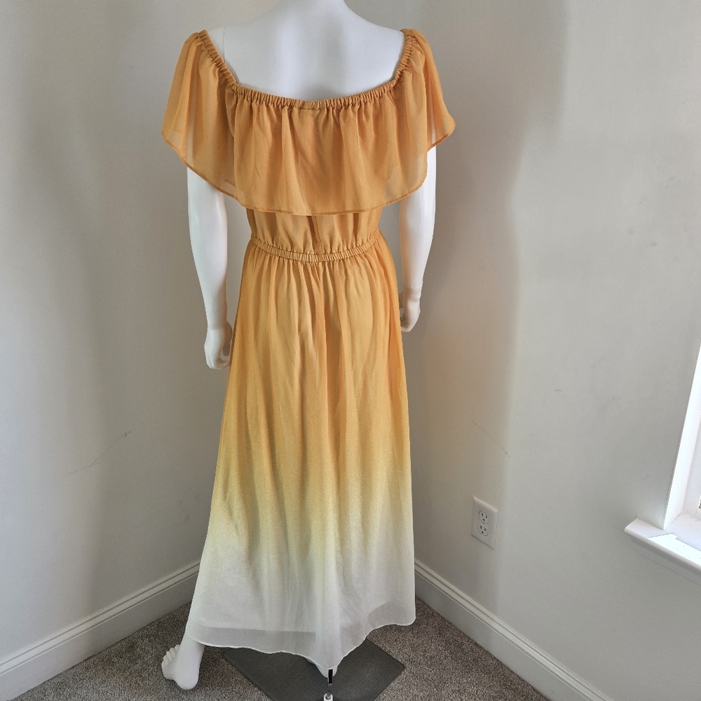 Off the shoulder, yellow with creme ombre maxi dress by Lane Bryant, size 18/20